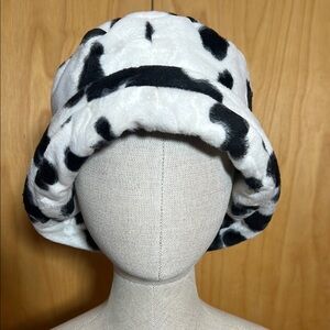 Faux Fur Cow Print Bucket Hat